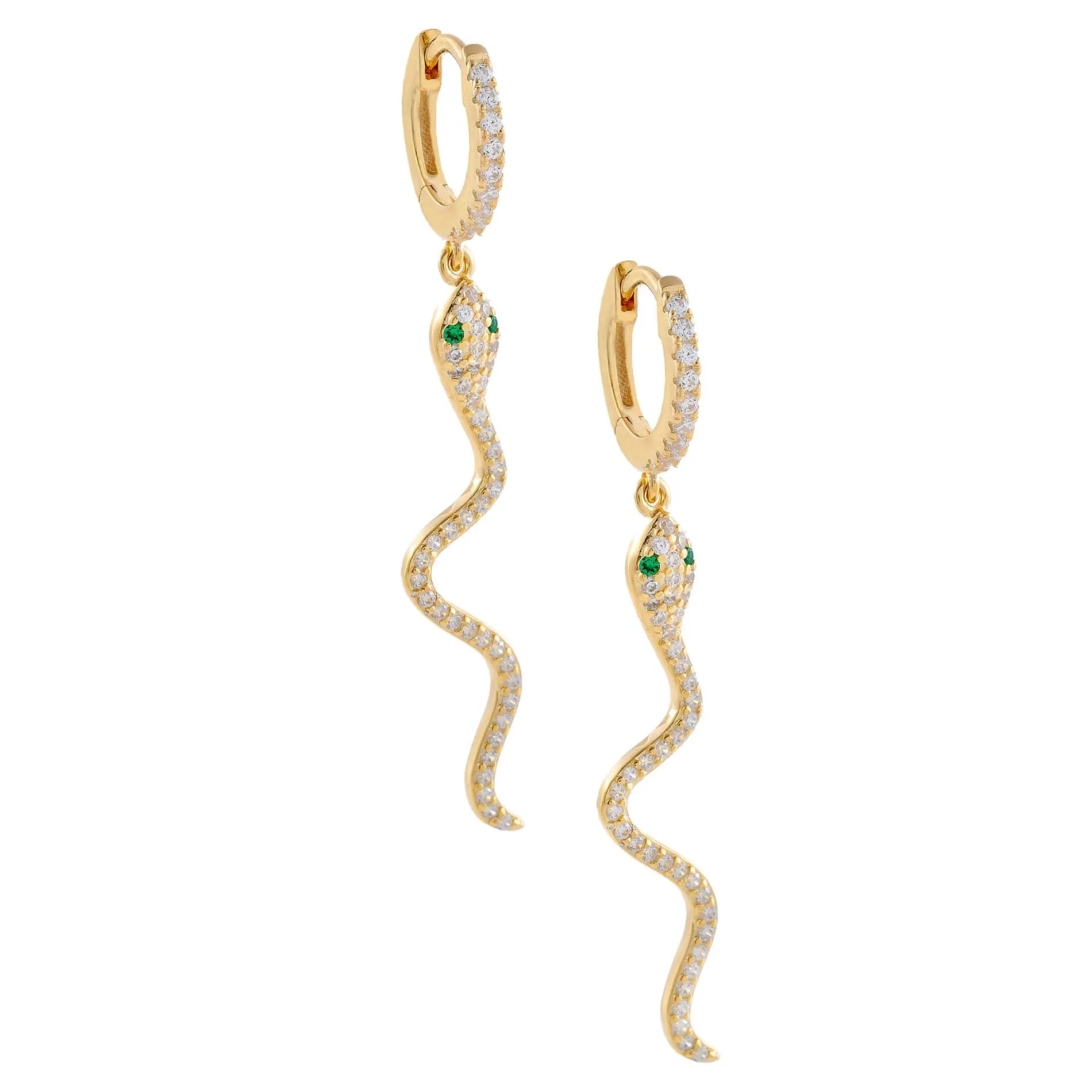Pavé Snake Drop Huggie Earring