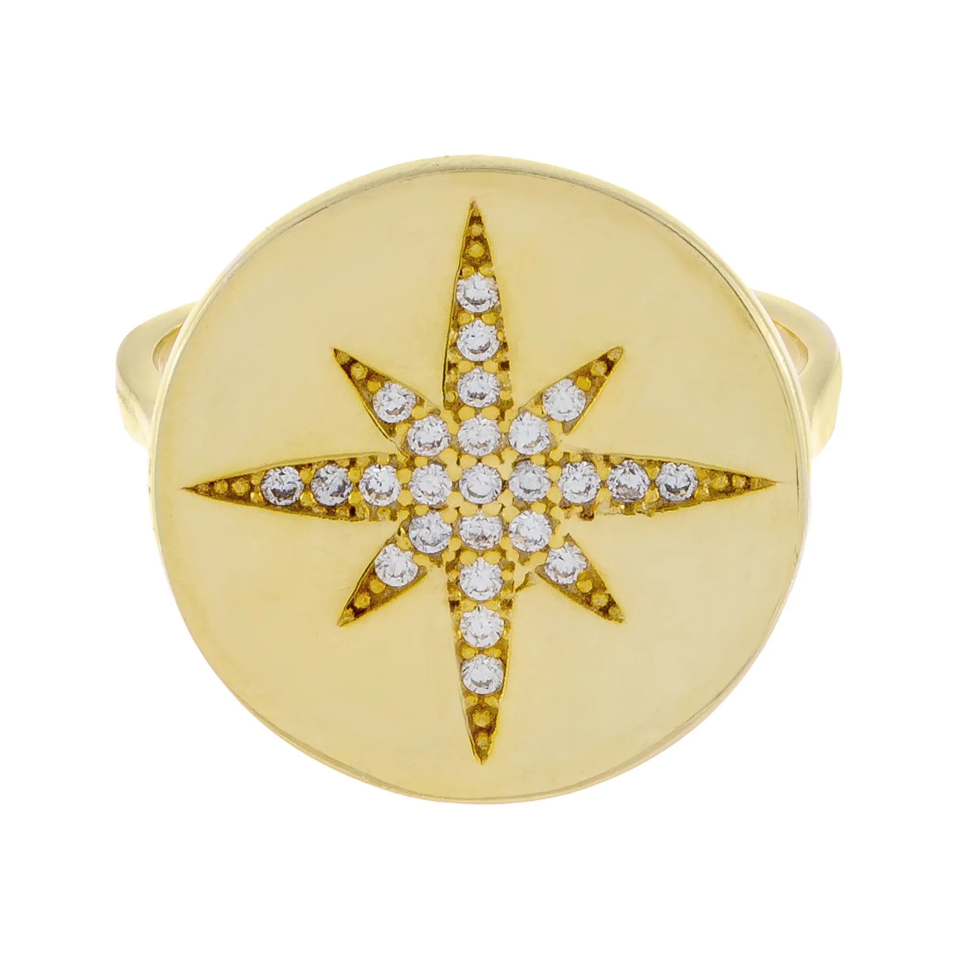 Pavé Starburst Stamp Ring