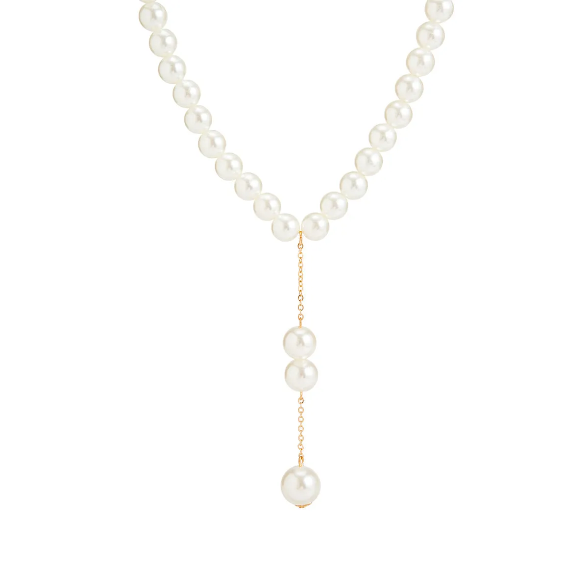 Pearl & 18K Gold-Plated Drop Lariat Necklace