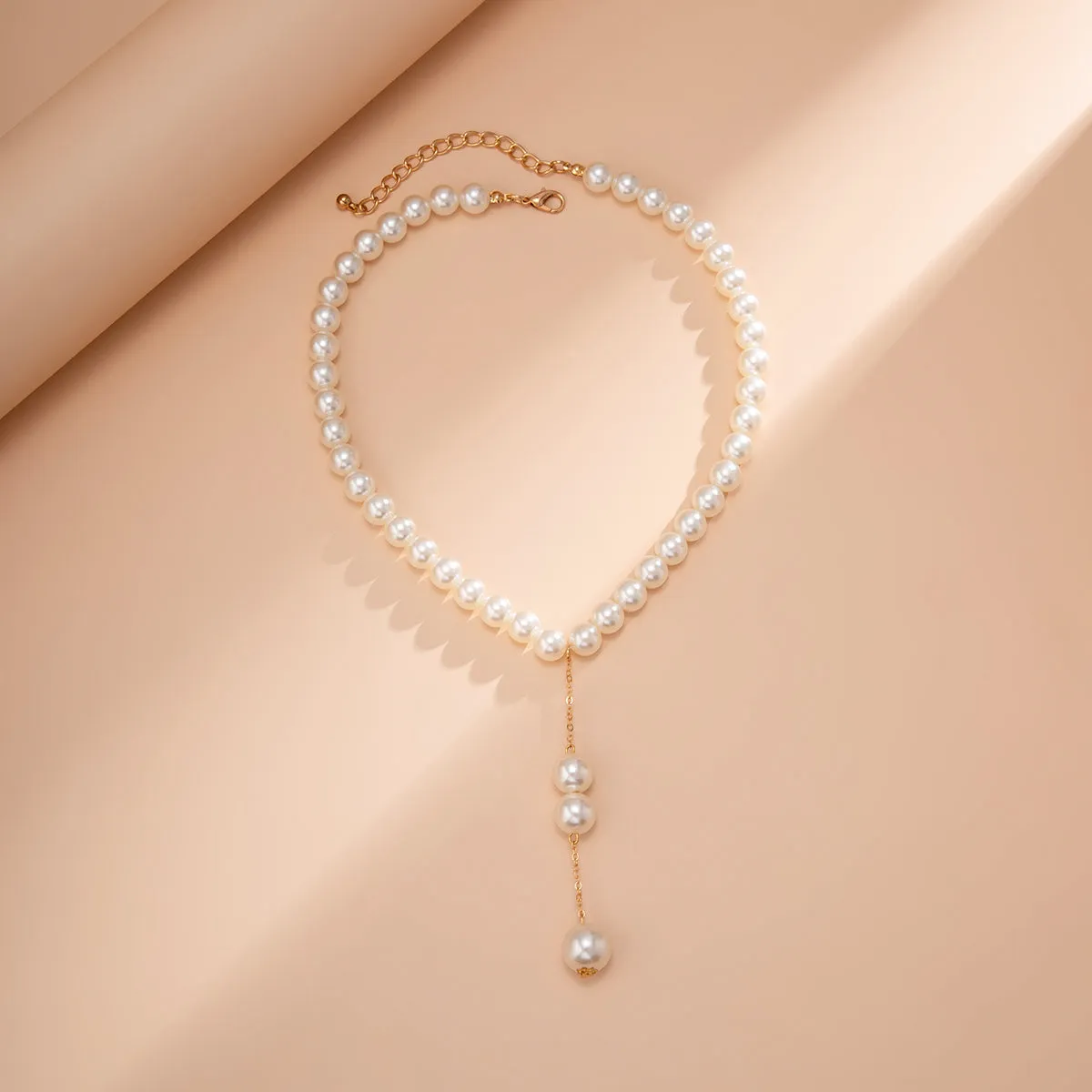 Pearl & 18K Gold-Plated Drop Lariat Necklace