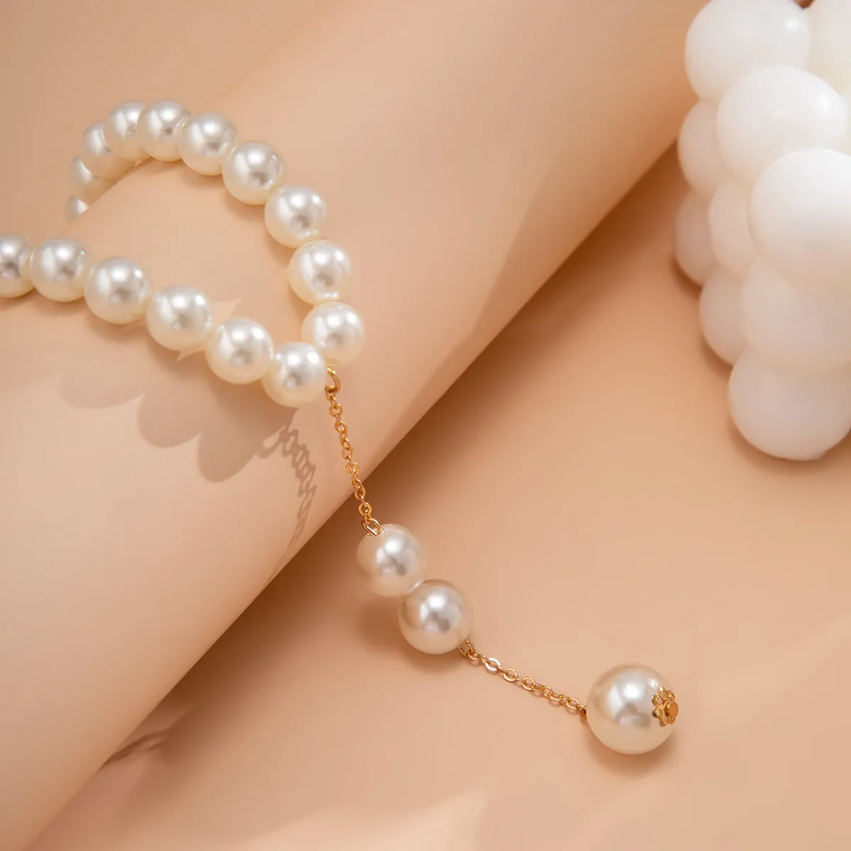 Pearl & 18K Gold-Plated Drop Lariat Necklace