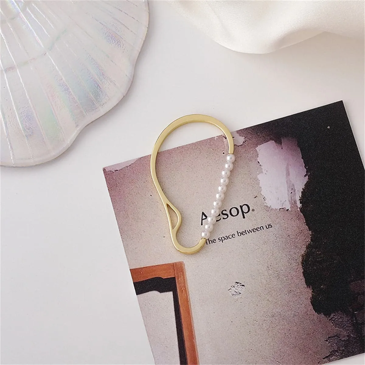 Pearl & 18K Gold-Plated Ear Cuff