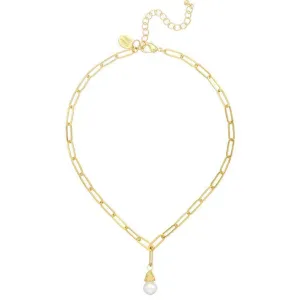 Pearl Paperclip Necklace