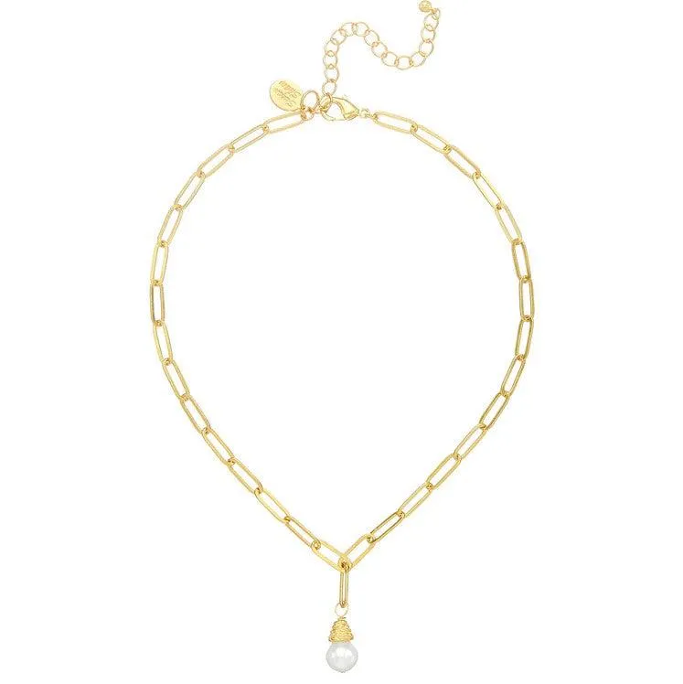 Pearl Paperclip Necklace