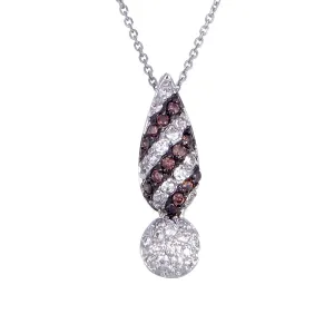 Pendant Necklace, Fashion Rhodium Plated Brass Pendant Necklace for Women in .925 Sterling Silver with 18 Inch Chain