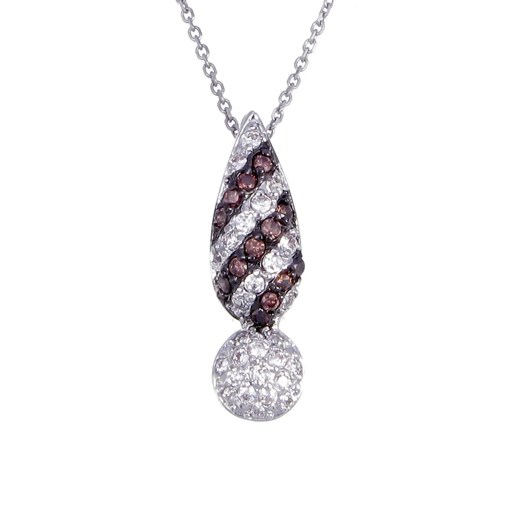 Pendant Necklace, Fashion Rhodium Plated Brass Pendant Necklace for Women in .925 Sterling Silver with 18 Inch Chain