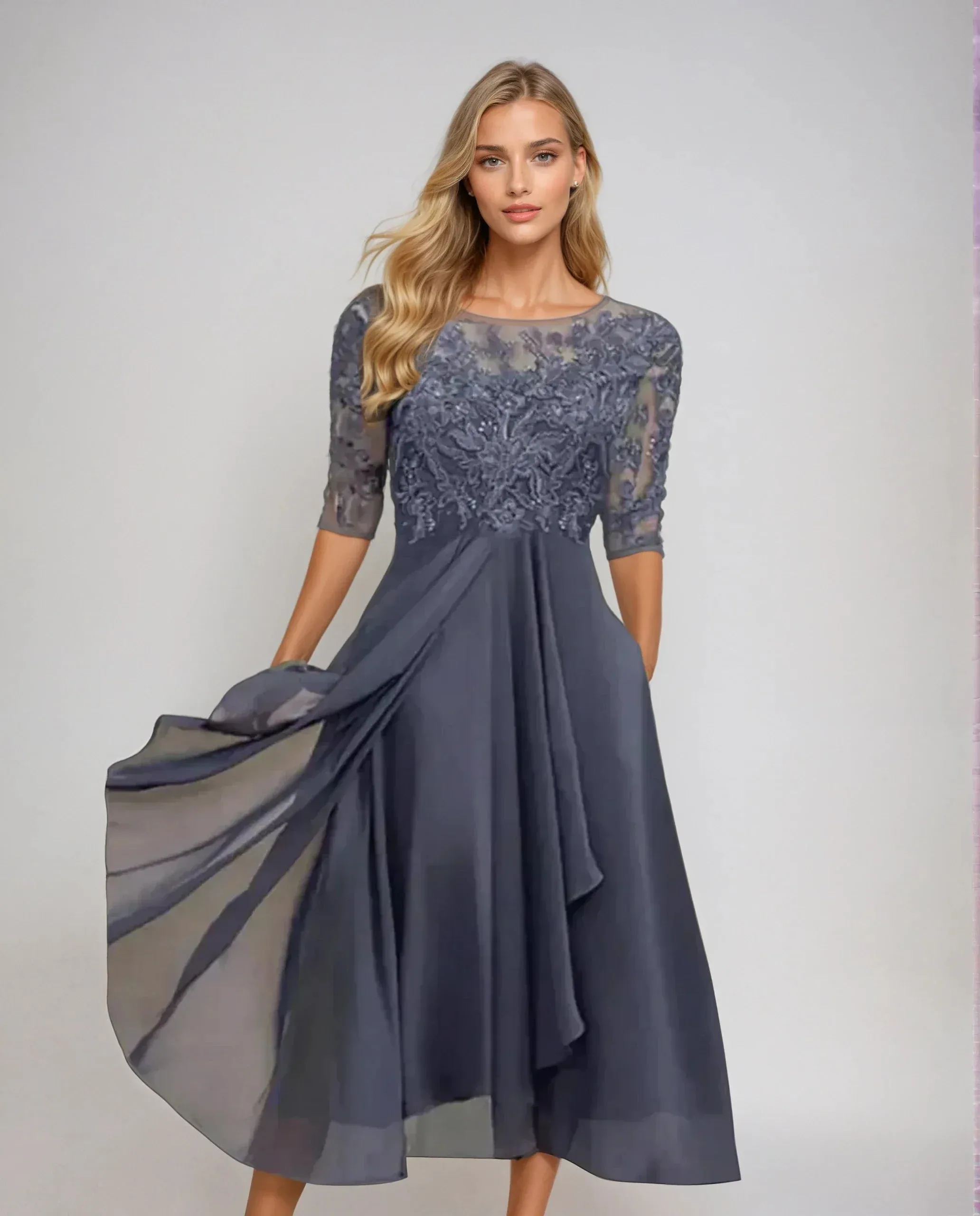 PENELOPE | GRACEFUL DETAILED FLOWING DRESS