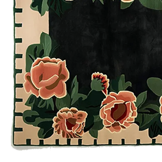 Peony Noir Hand Tufted Rug