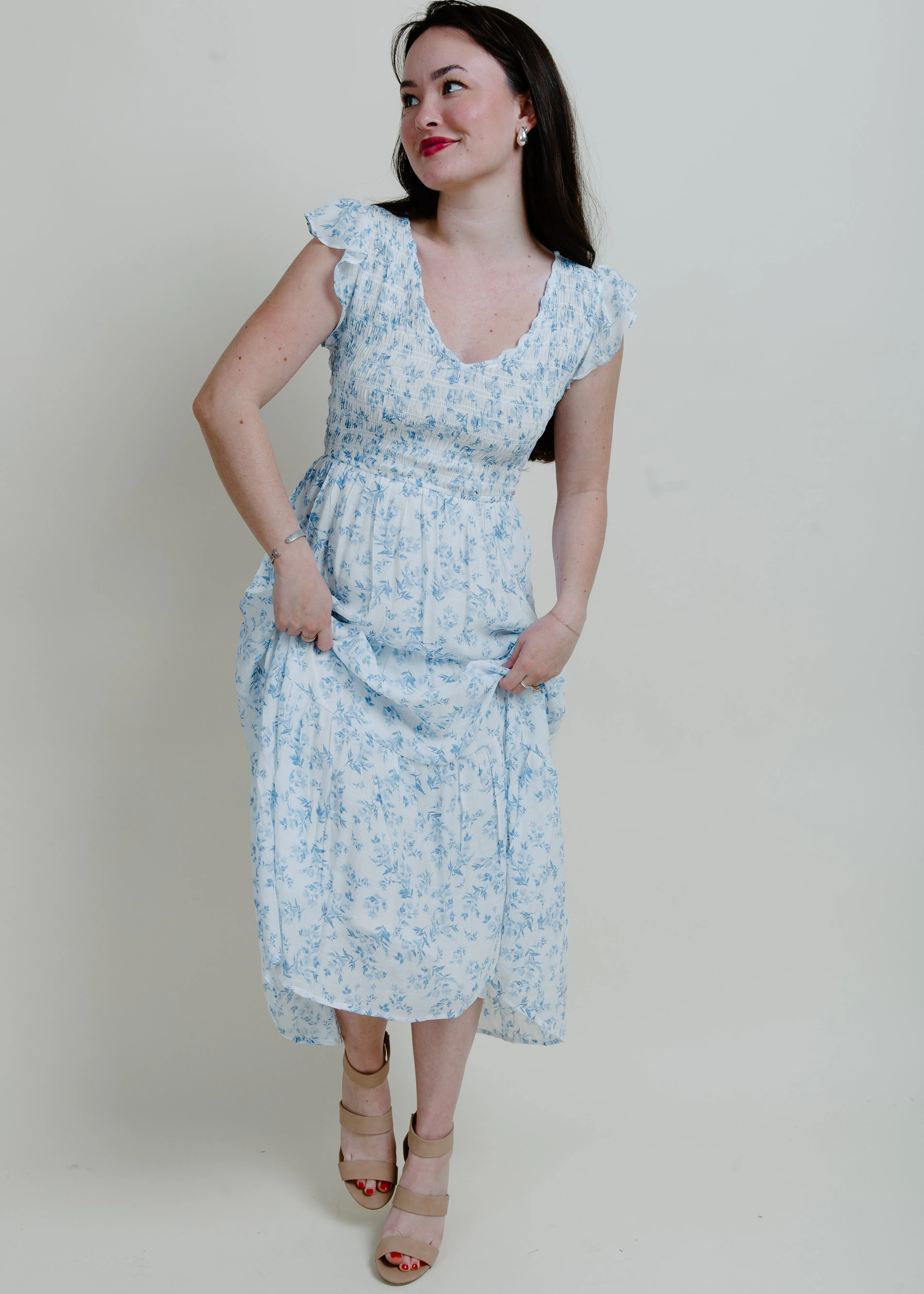 Picnic Date Short Sleeve Midi Dress