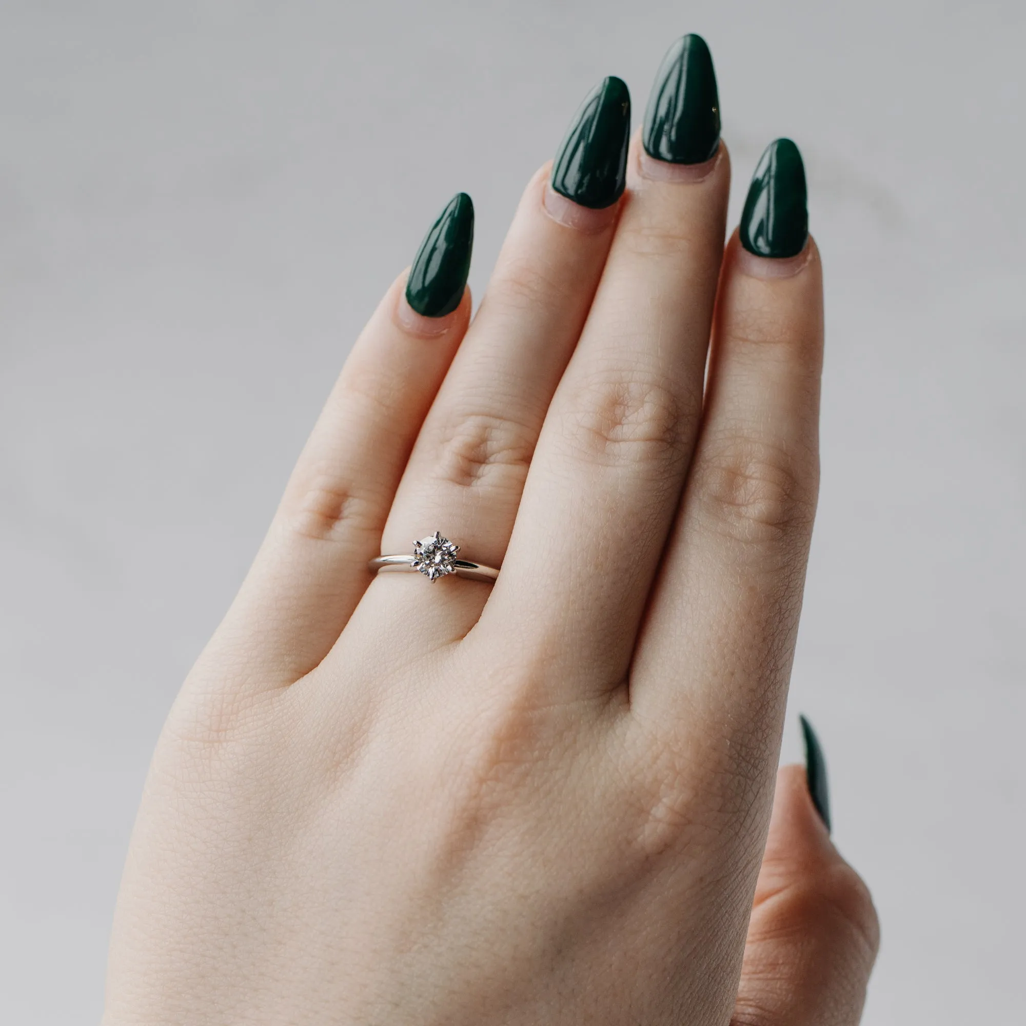 Platinum & Diamond Six-Prong Solitiare Ring