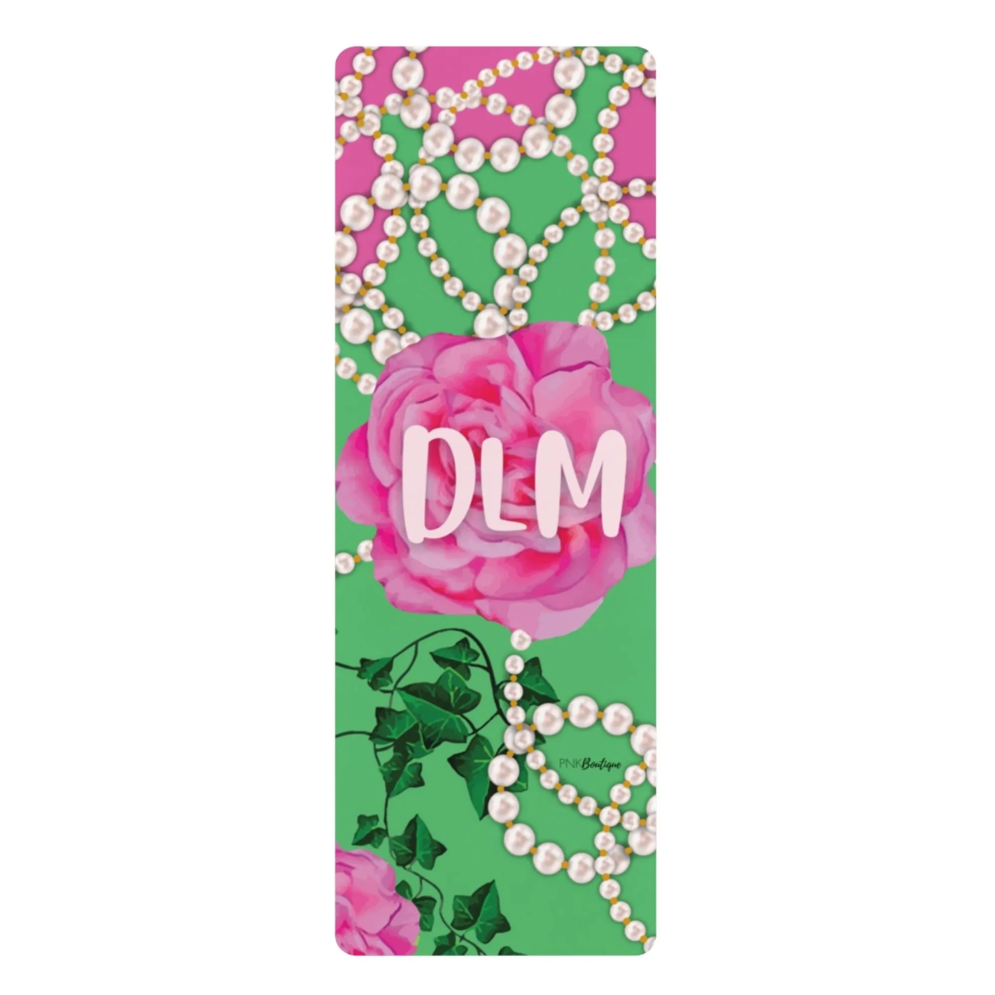 PNK Signature Pink & Green Personalized Rubber Yoga Mat