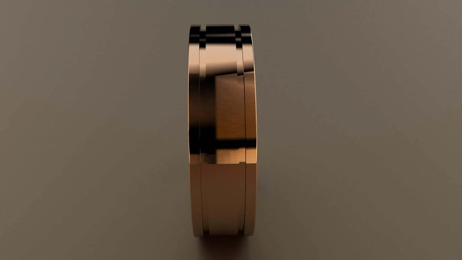 Polished Rose Gold 6mm Double Groove Wedding Band