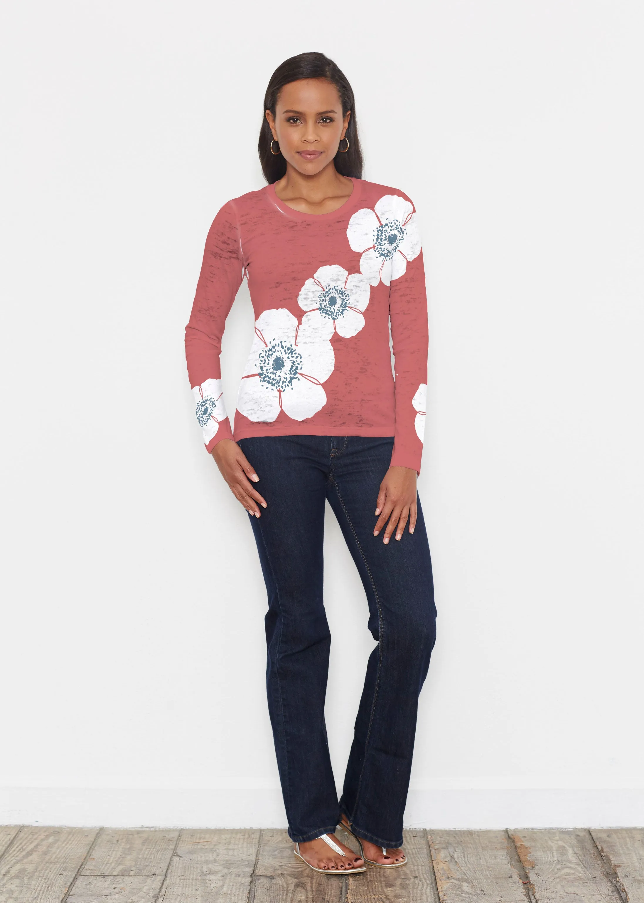 Poppy Red (7015) ~ Signature Long Sleeve Crew Shirt