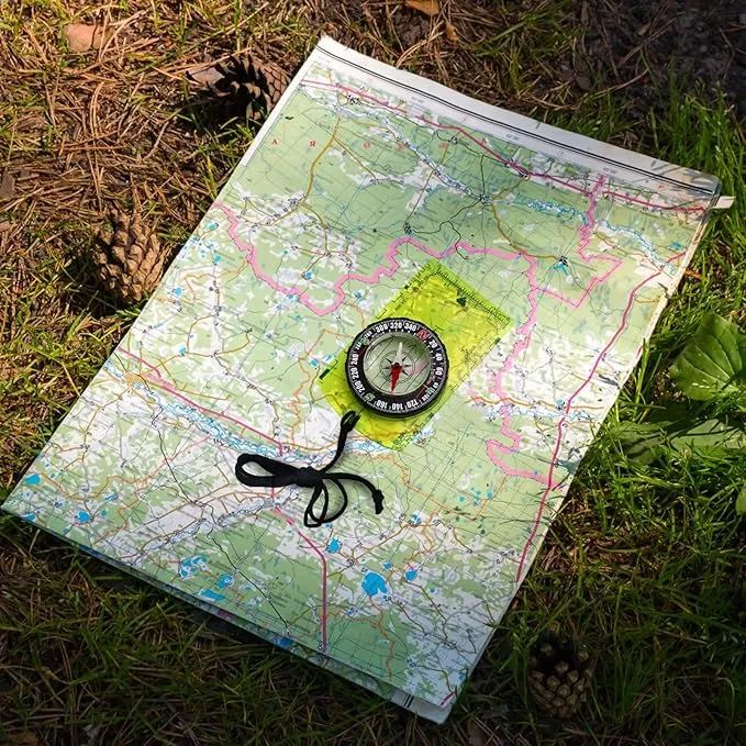 Posinly Orienteering Compass with Survival Whistle - Advanced Boy Scout Compass for Camping, Hiking and Navigation, Professional Field Compass for Map Reading, Compass for Kids