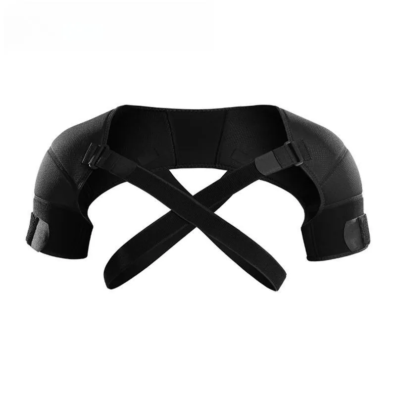 Premium Adjustable Shoulder Brace for Sports, Back Pain Relief, Compression Support, Double Bandage Strap, Lightweight Polyester Fiber, Multiple Sizes Available (S/M, L/XL, XXL/XXXL)
