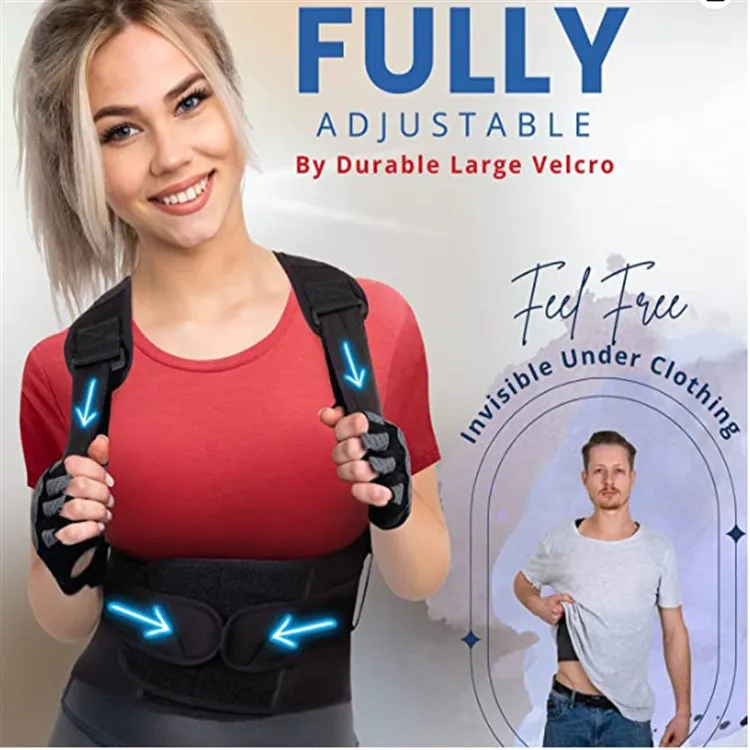 Premium Adjustable Shoulder Brace for Sports, Back Pain Relief, Compression Support, Double Bandage Strap, Lightweight Polyester Fiber, Multiple Sizes Available (S/M, L/XL, XXL/XXXL)