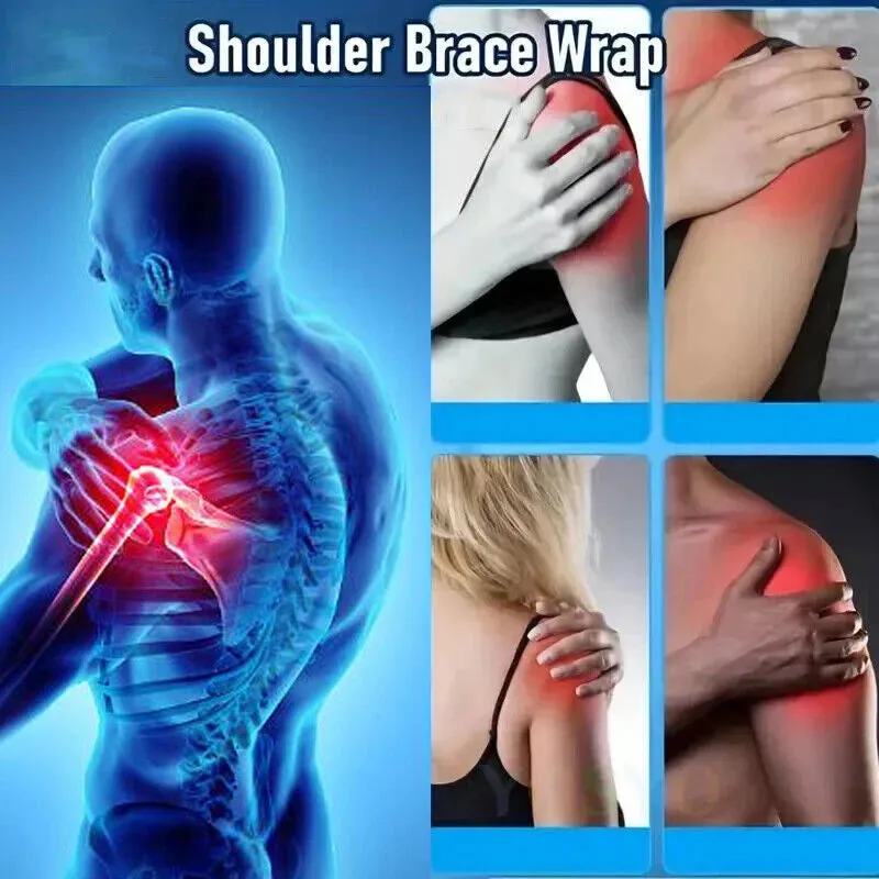 Premium Adjustable Shoulder Brace for Sports, Back Pain Relief, Compression Support, Double Bandage Strap, Lightweight Polyester Fiber, Multiple Sizes Available (S/M, L/XL, XXL/XXXL)