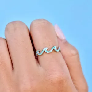 Pura Vida Tie Dye Enamel Wave Band Ring