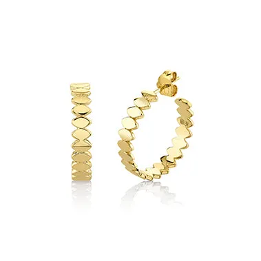 Pure Gold Medium Marquise Eye Hoops