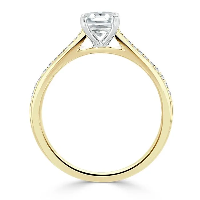 Radiant Cut Moissanite Engagement Ring, Classic Style
