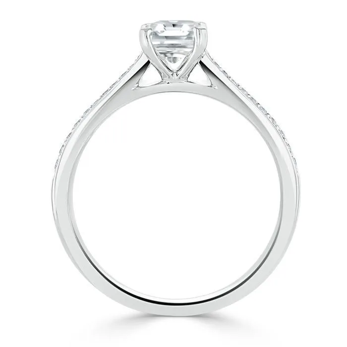 Radiant Cut Moissanite Engagement Ring, Classic Style