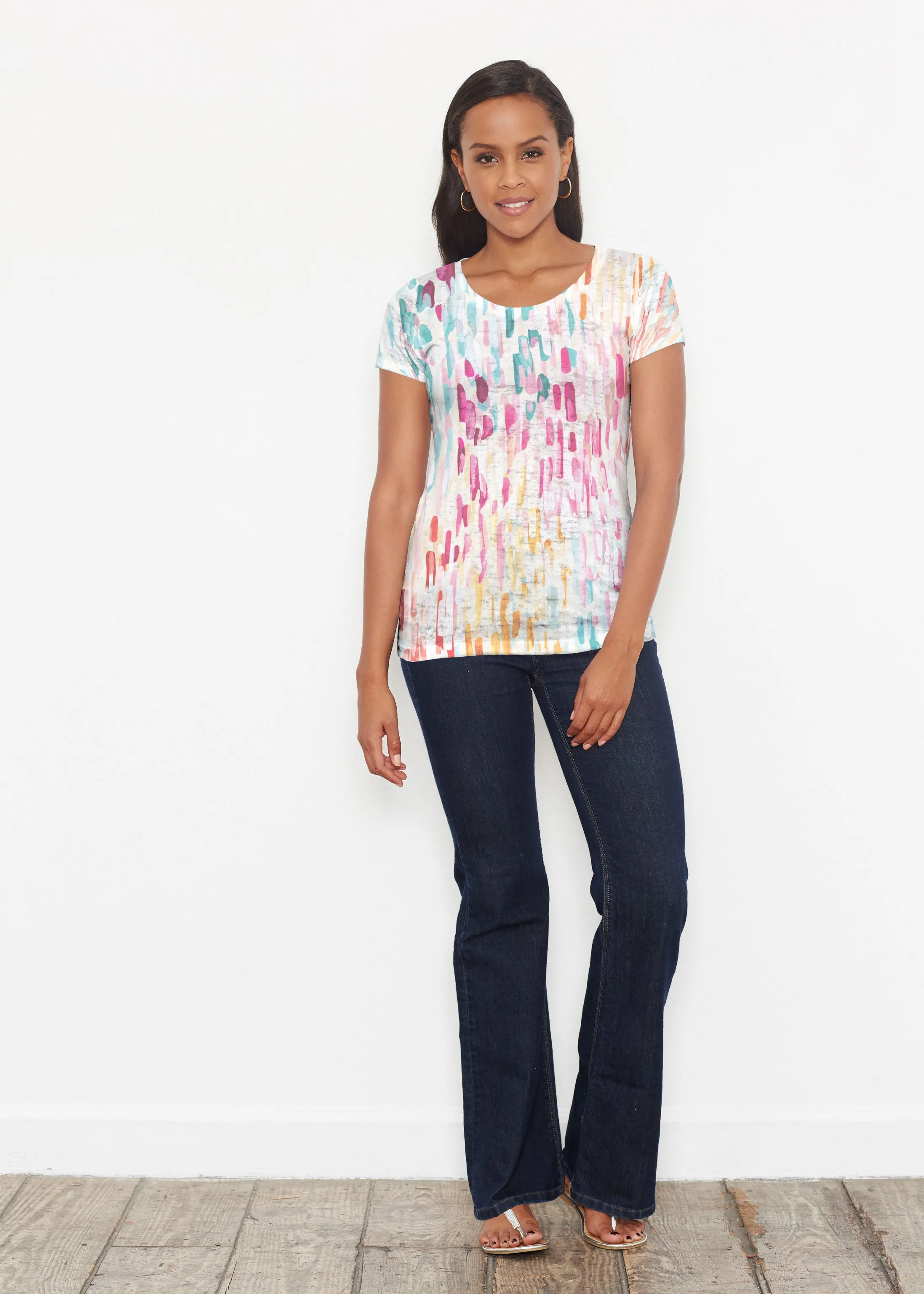 Rainbow Rain (16227) ~ Short Sleeve Scoop Shirt