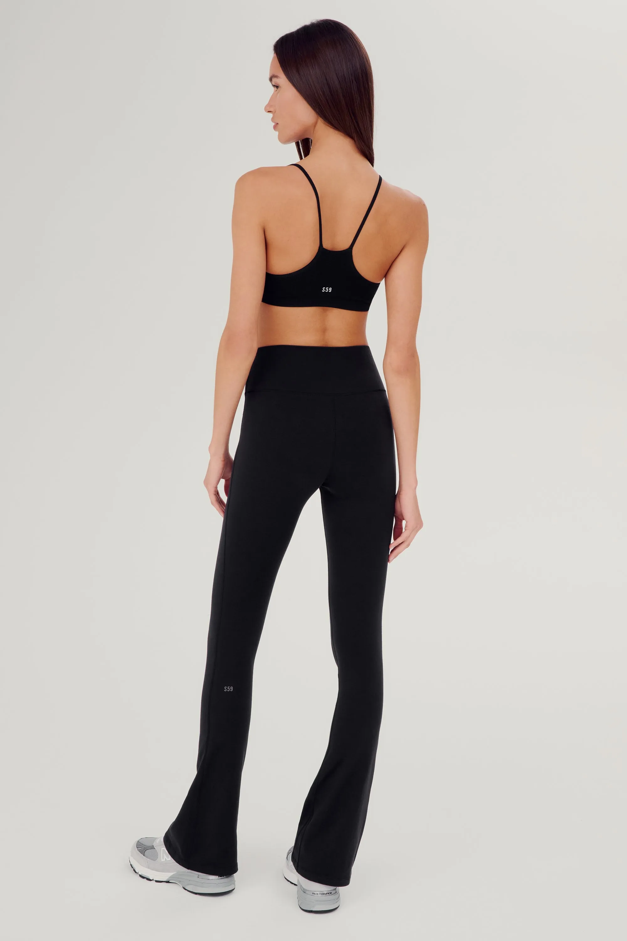 Raquel High Waist Flared Legging - Black