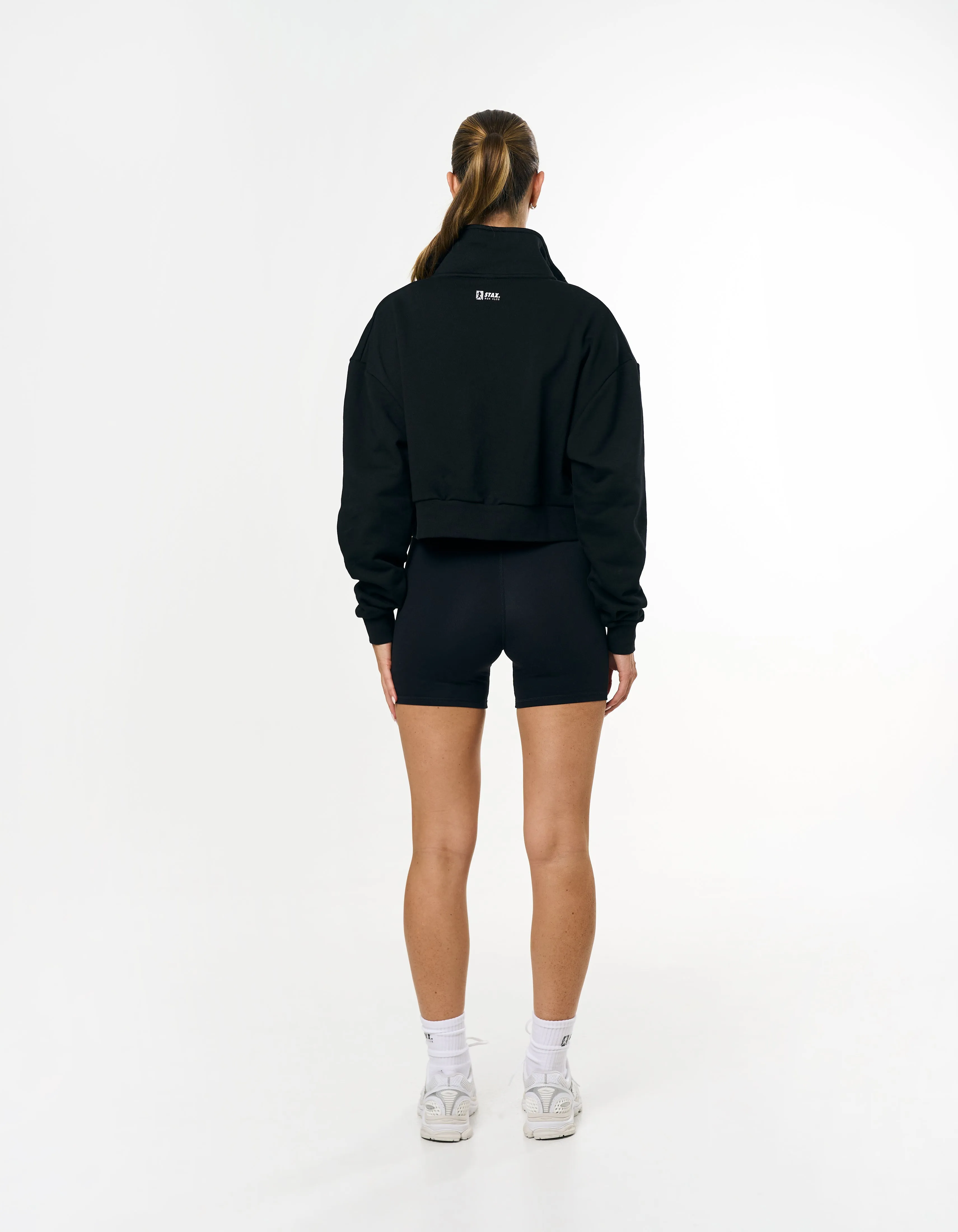 RC3 Cropped 1/4 Zip Crew - Black