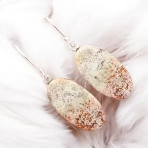 Red Moss Agate Solid 925 Sterling Silver Earrings