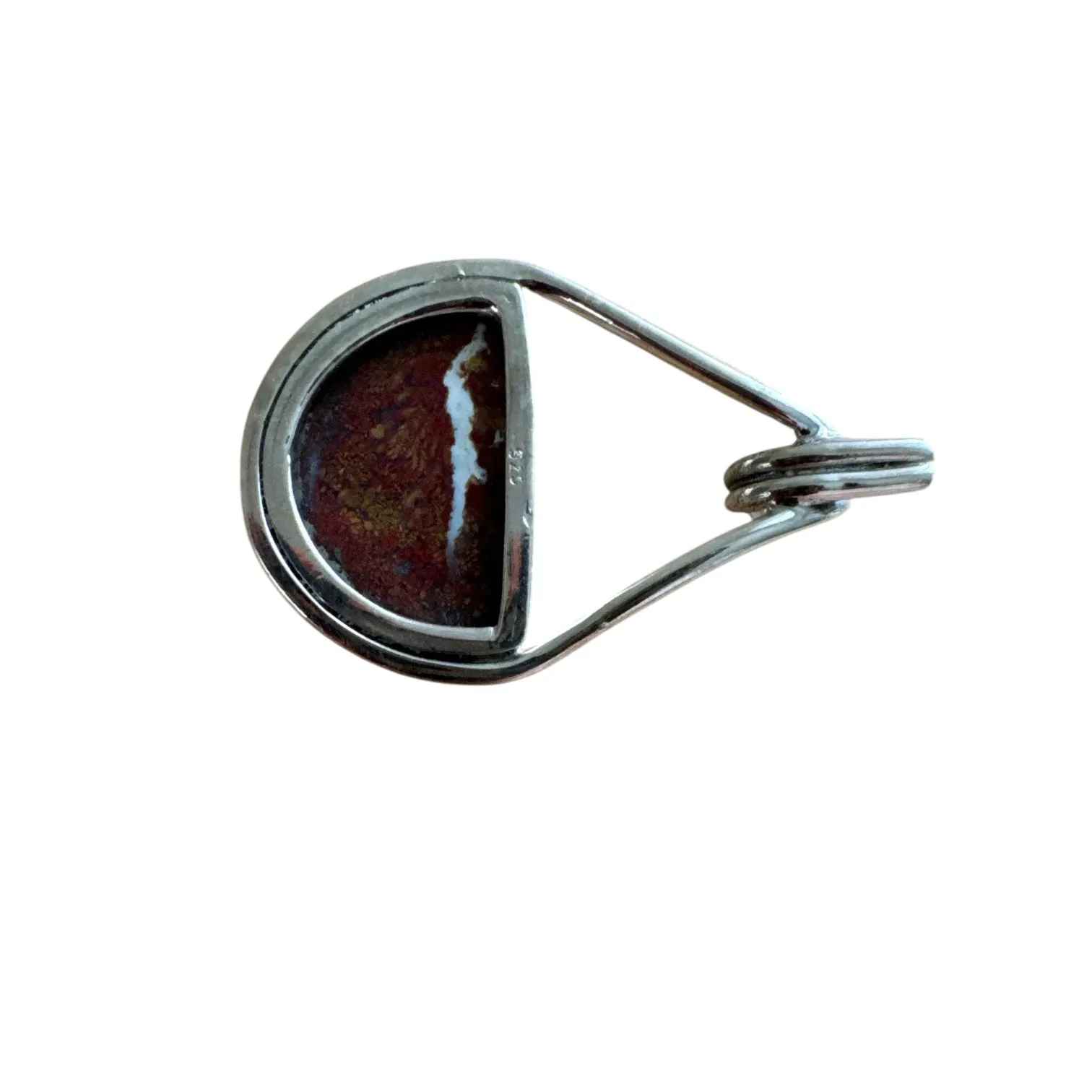 Red Moss Agate Solid 925 Sterling Silver Pendant