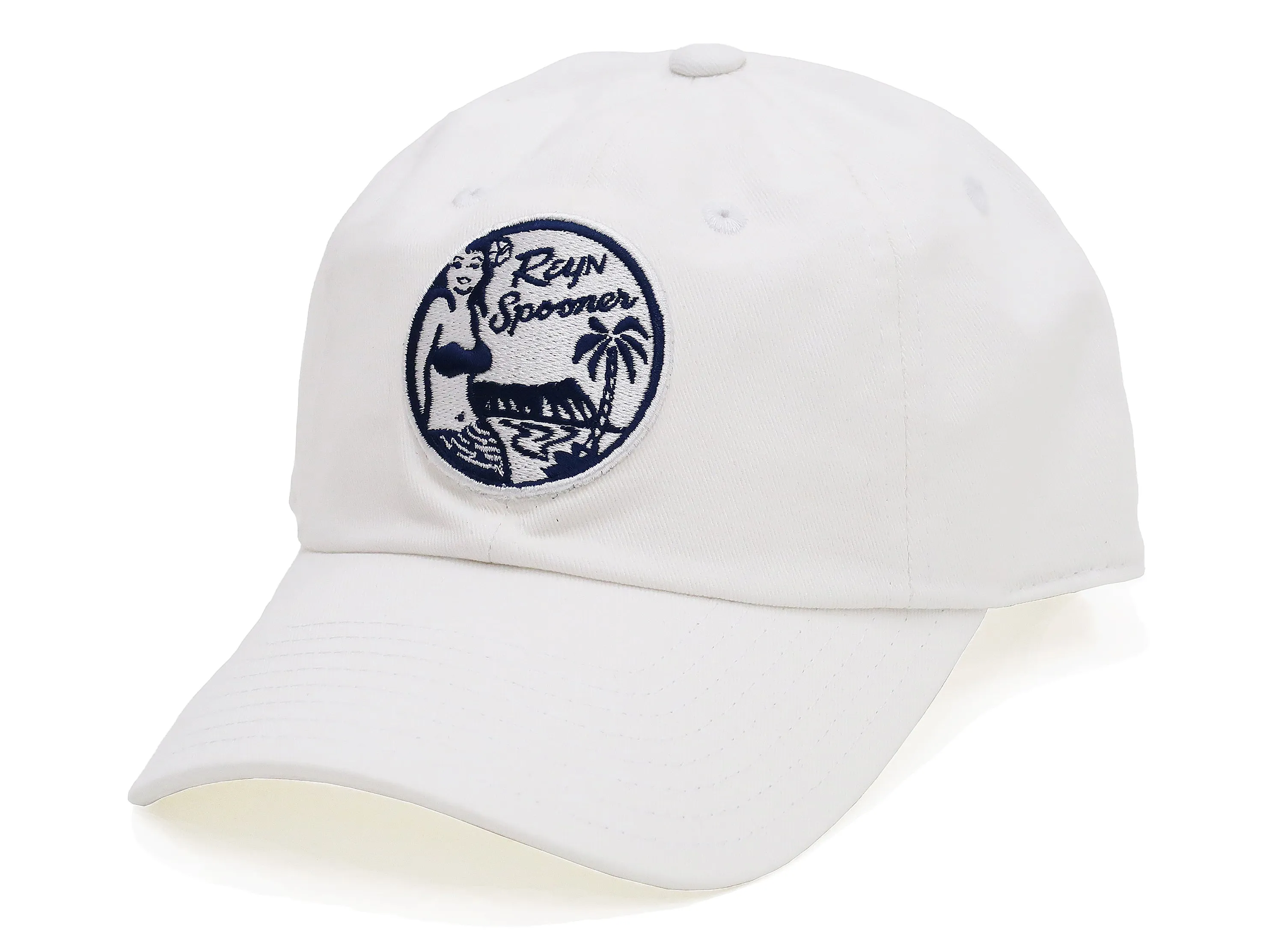Reyn Spooner Cap THE MAUKA HAT Men's Classic Cotton Twill Hat with Embroidered Patch A000150221 502-A0001 White