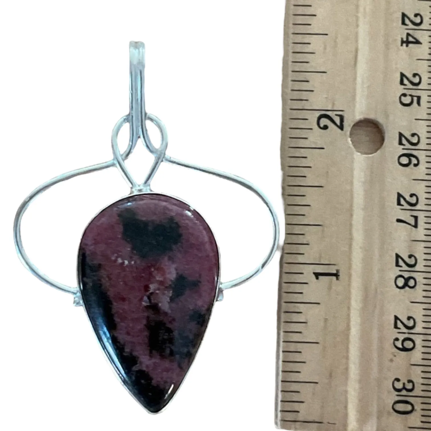 Rhodonite Solid 925 Sterling Silver Pendant