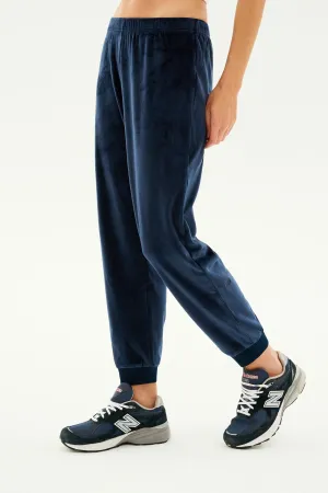 Rhys Velour Jogger - Indigo