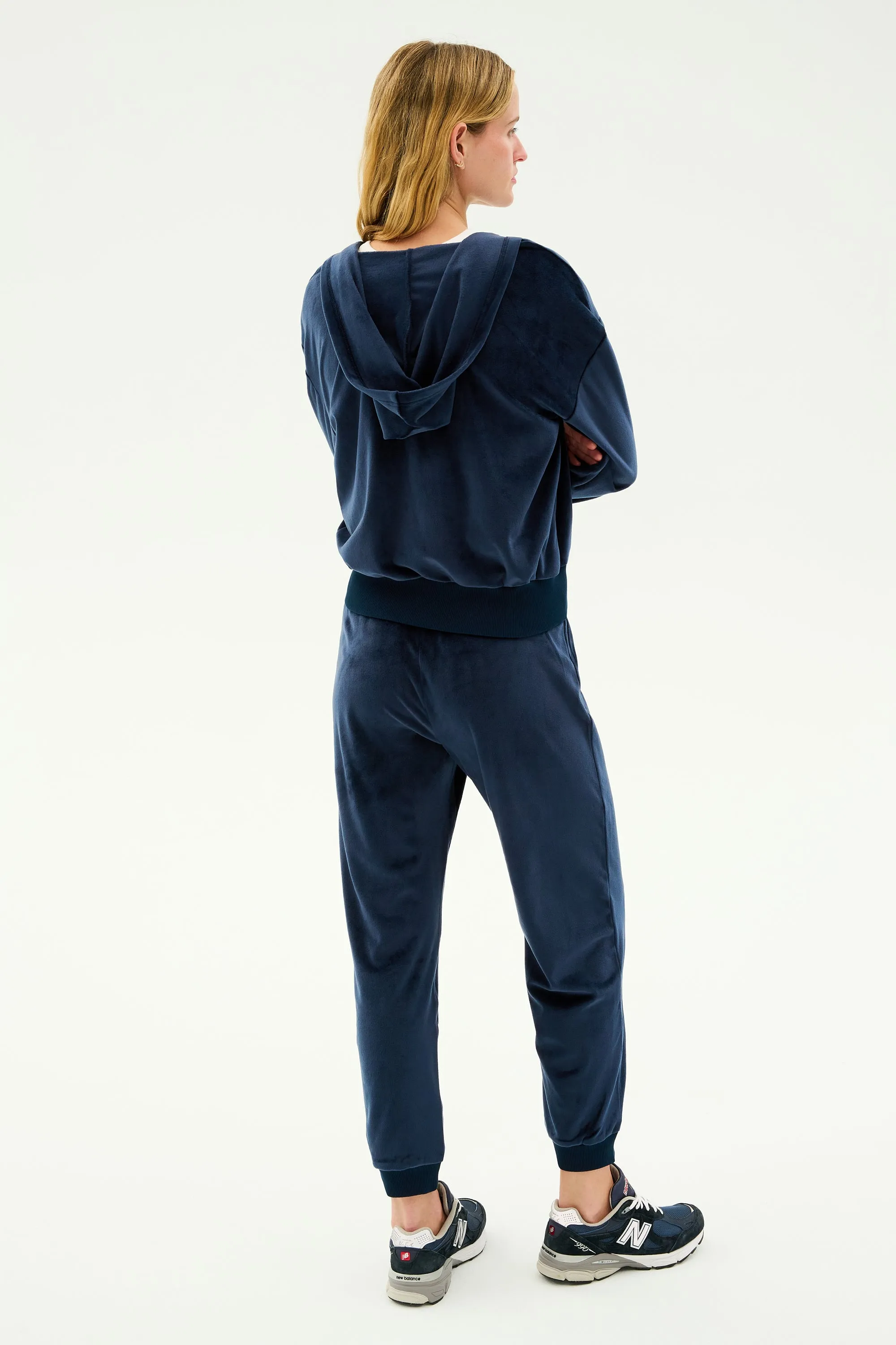 Rhys Velour Jogger - Indigo