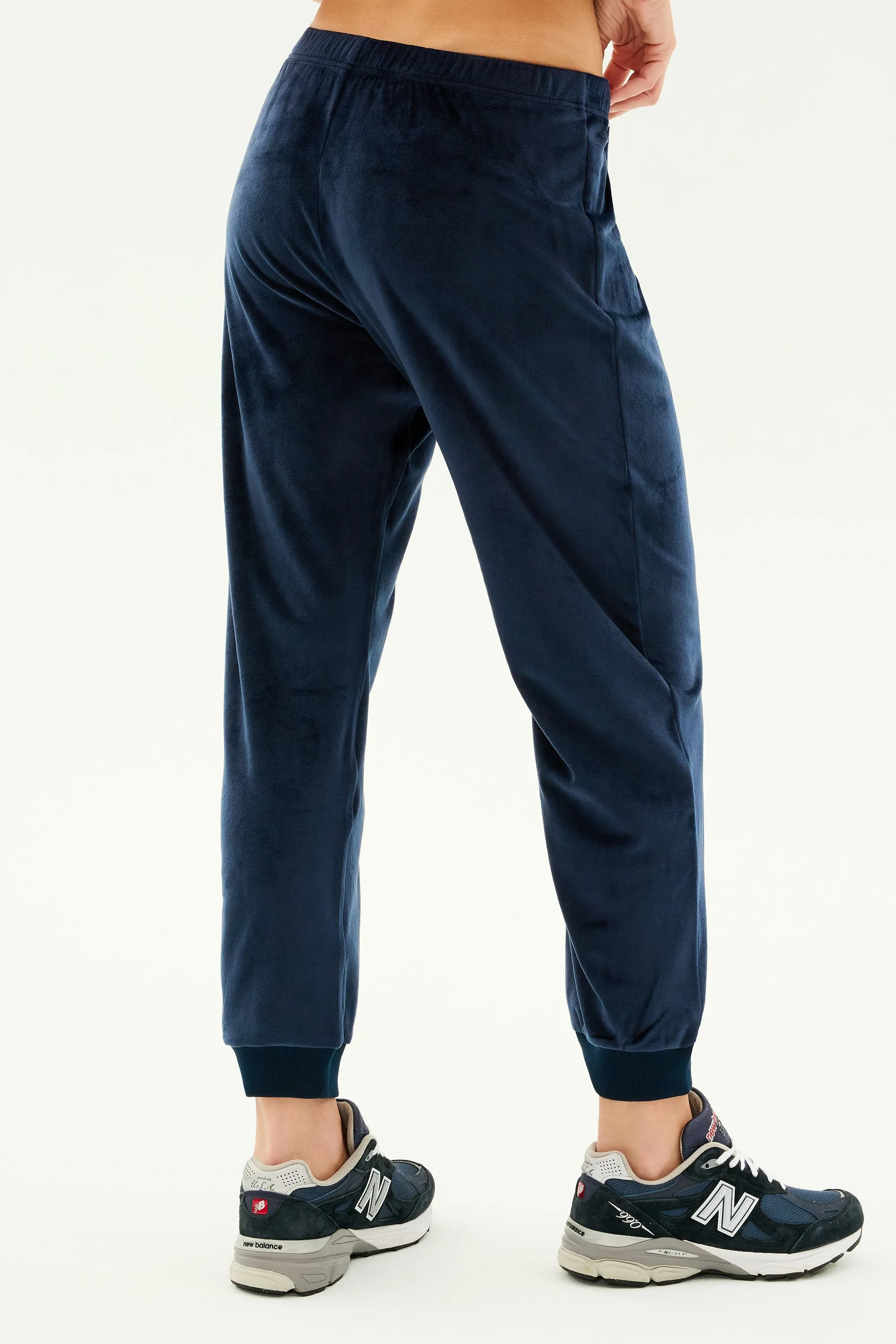 Rhys Velour Jogger - Indigo