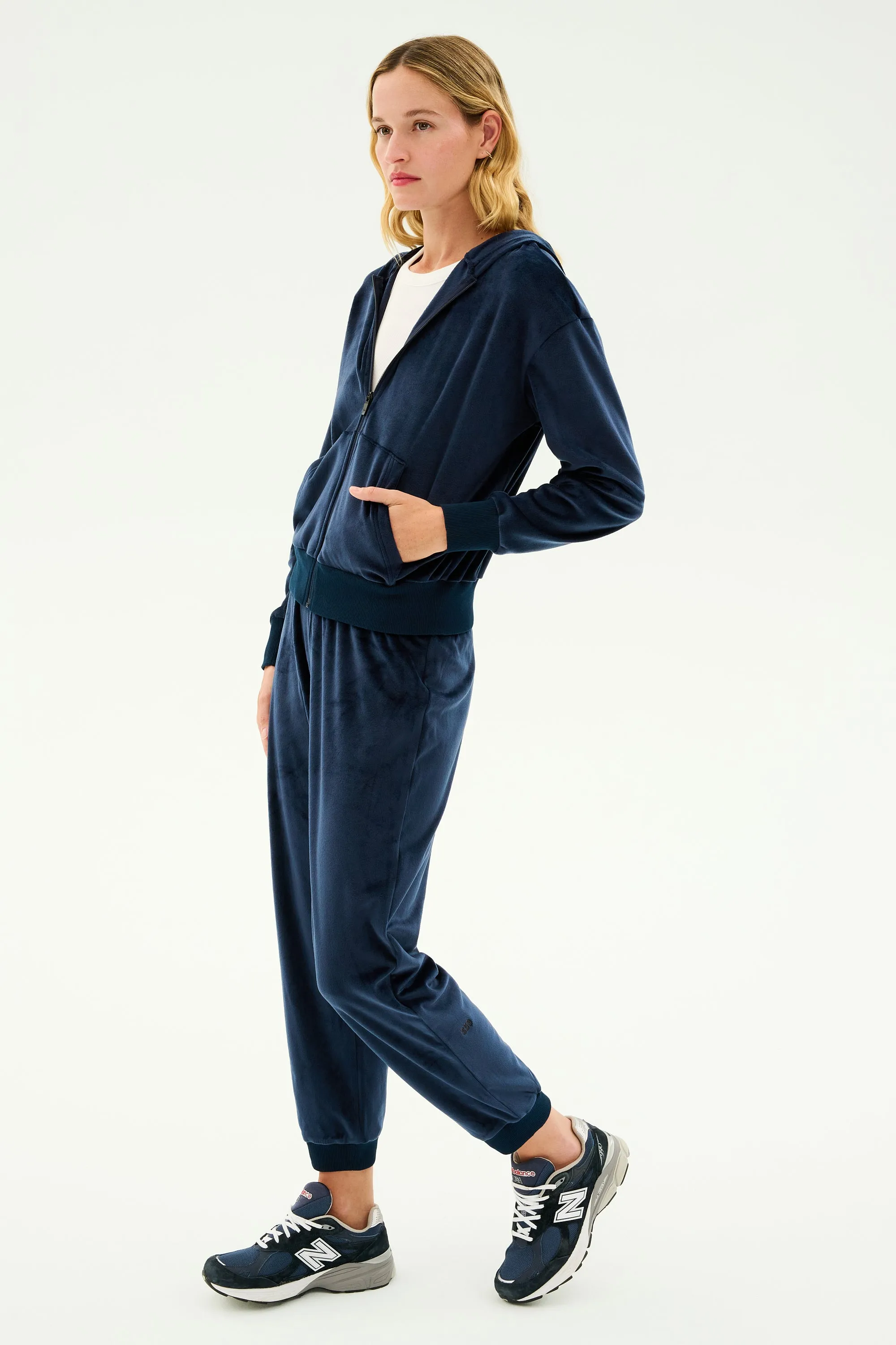 Rhys Velour Jogger - Indigo