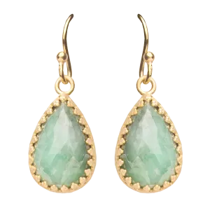 Rococo Teardrop Gemstone Drop Earrings