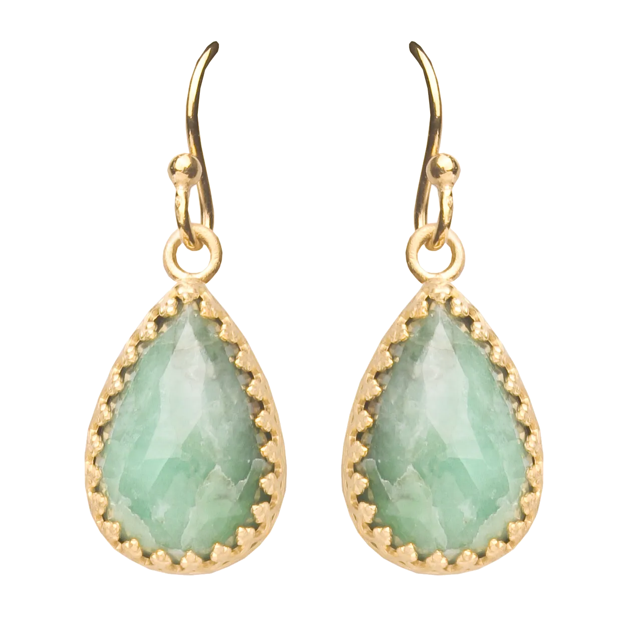 Rococo Teardrop Gemstone Drop Earrings