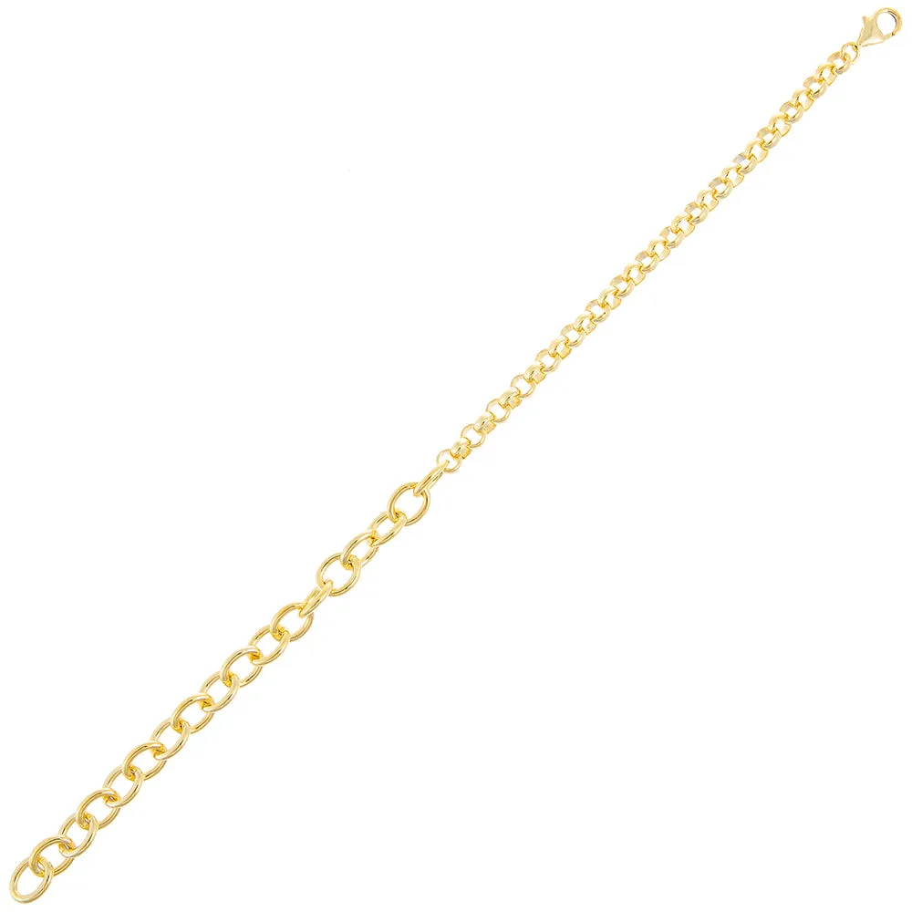 Rolo X Round Link Chain Bracelet