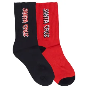 Santa Cruz - Screaming Wave Strip 2 Pack Youth Socks