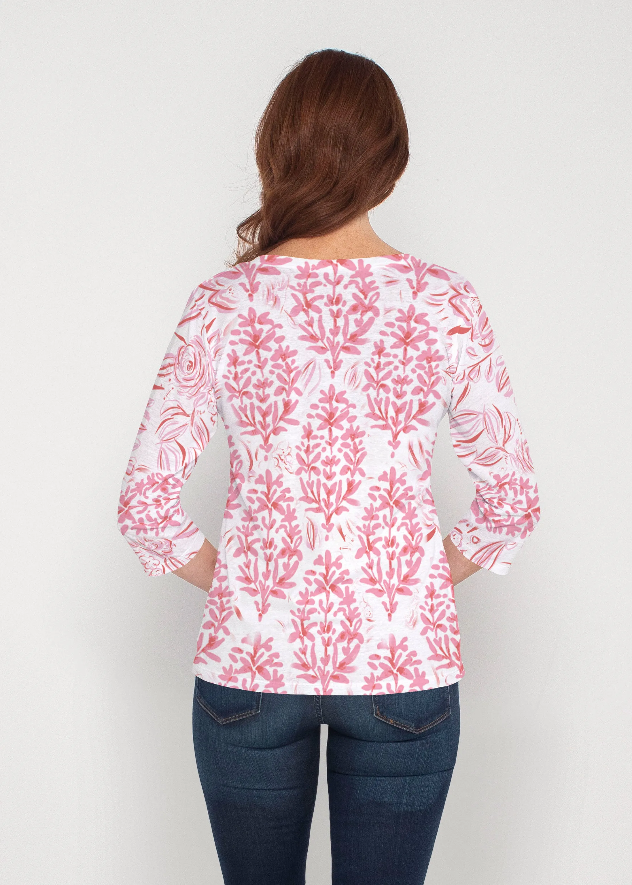 Scarlett (8052) ~ Signature 3/4 Sleeve V-Neck Top