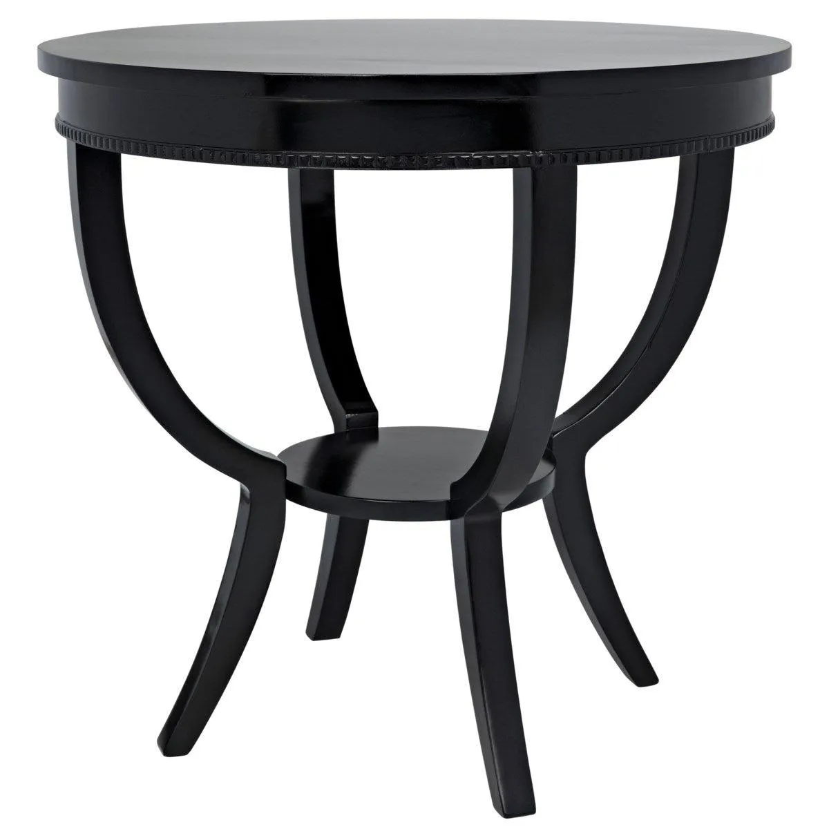 Scheffield Round End Table, Distressed Brown