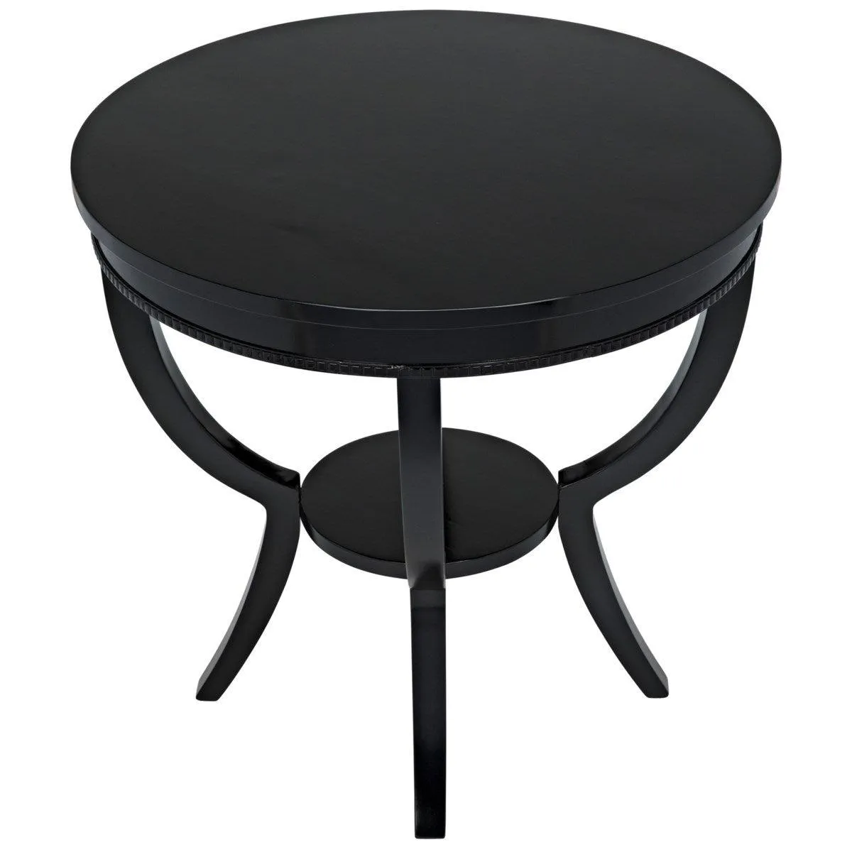 Scheffield Round End Table, Distressed Brown