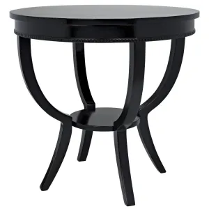 Scheffield Round End Table, Distressed Brown