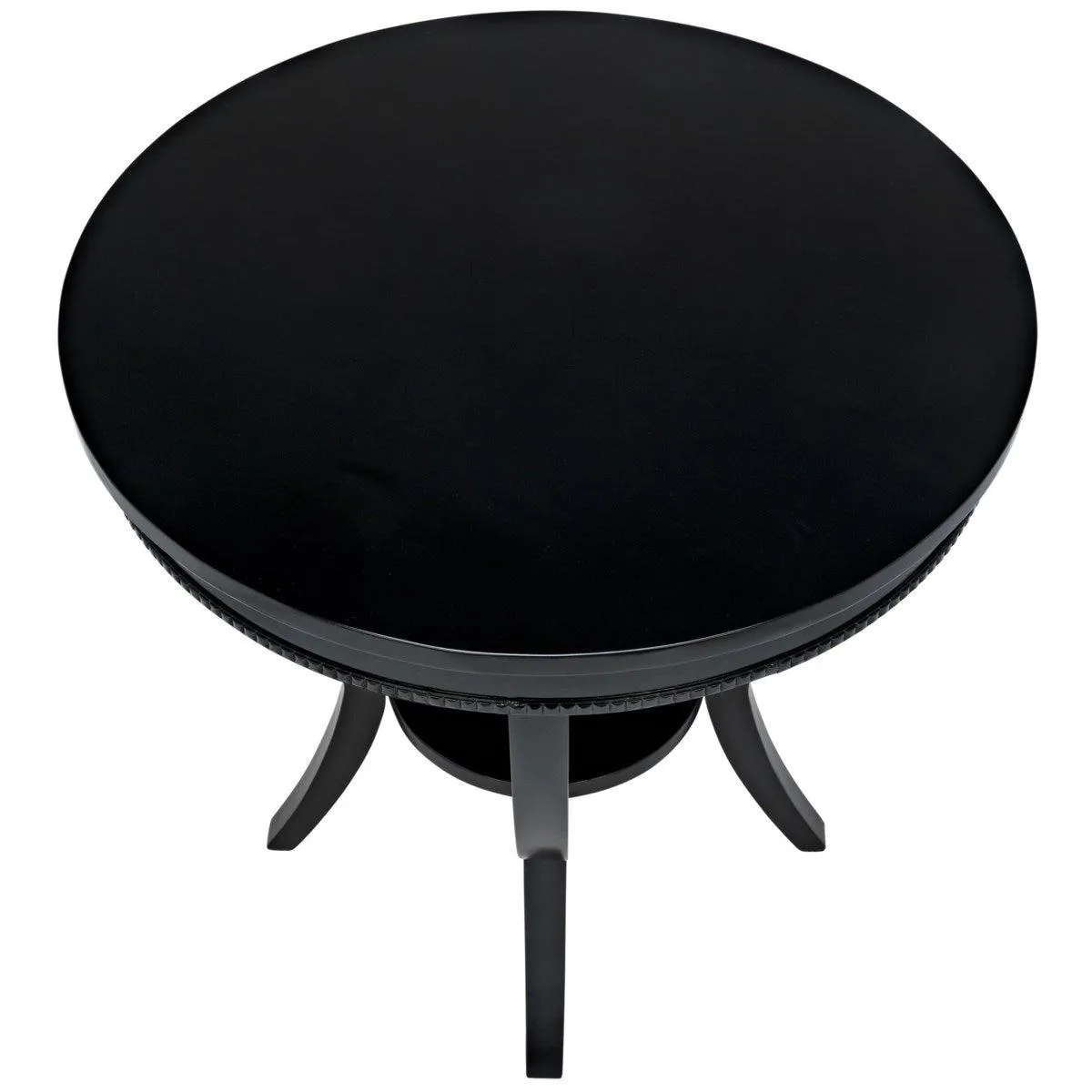 Scheffield Round End Table, Distressed Brown