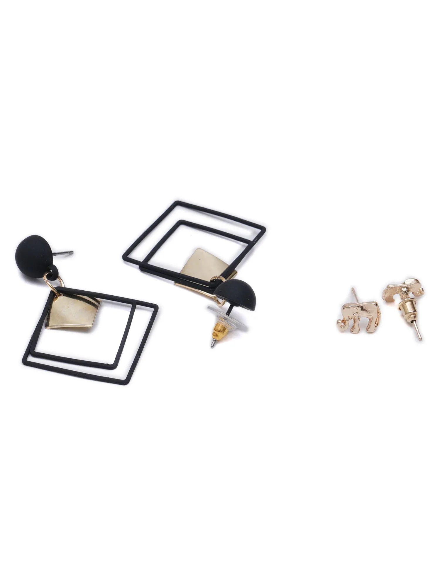 Set of 5 Gold Plated Earrings for Women