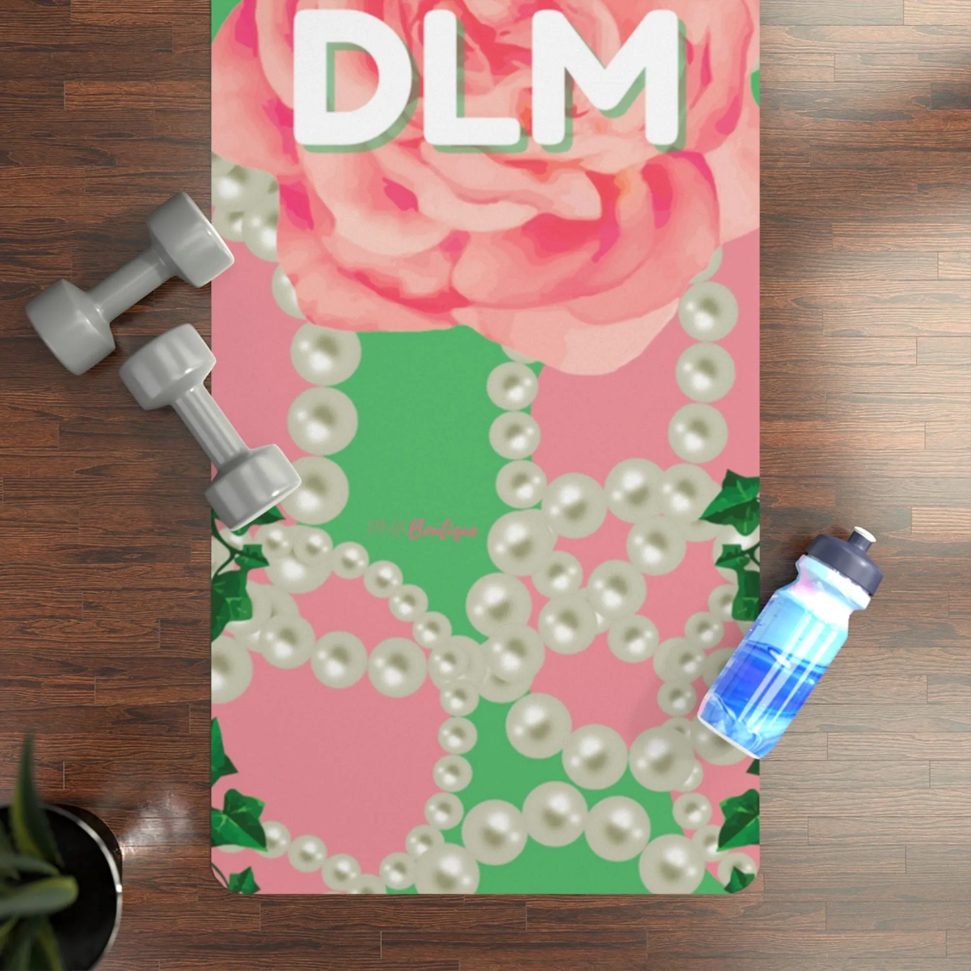 Signature 2 Pink & Green Personalized Rubber Yoga Mat