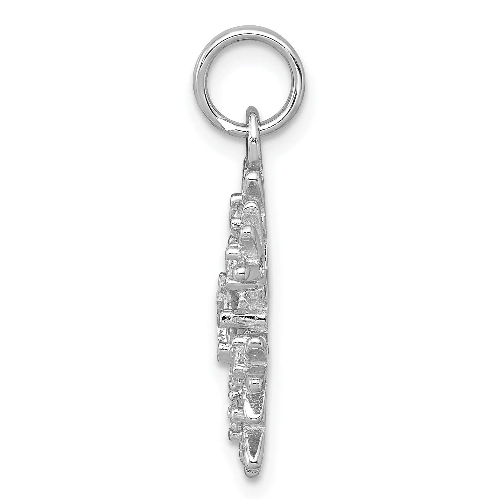 Silver Clear Cubic Zirconia Snowflake Pendant
