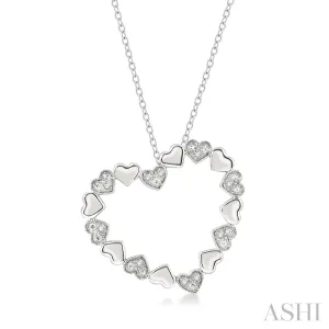 Silver Heart Shape Diamond Pendant