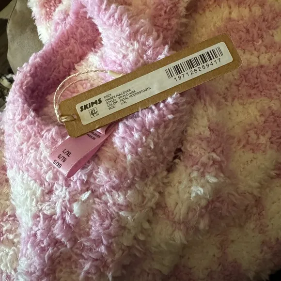 SKIMS Pink and White Pajama Pullover Relaxed Fit